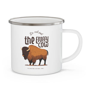 Do Not Pet the Fluffy Cow Enamel Mug