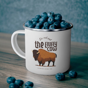 Do Not Pet the Fluffy Cow Enamel Mug